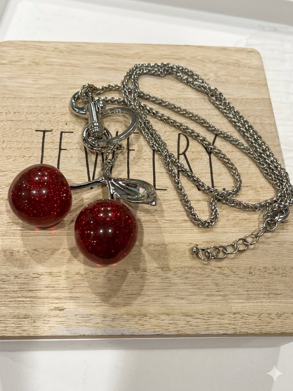 Chain cherries 🍒 cherry accessories purse keychain cute ☺️ necklace‎